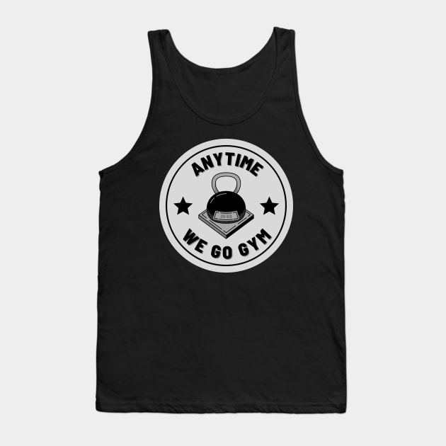 Anytime Fitness | Anytime We Go Gym Kettlebell Logo Tank Top by MrDoze